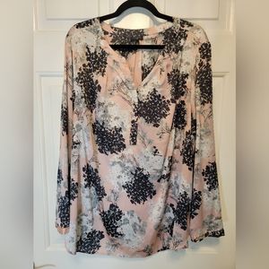 Talbots 2X Pink Silk Look Blouse
